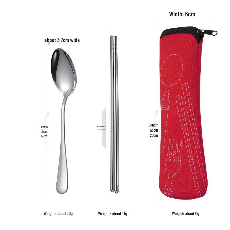 

Stainless Steel Cutlery Set with Cloth Bag: 4-Piece Portable Set – Knife, Fork, Spoon, Chopsticks.