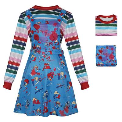 Women Chucky Cosplay Dress Killer Doll Costume Horror Costume Movie Character Outfits Halloween Costumes(140cm-3xl)