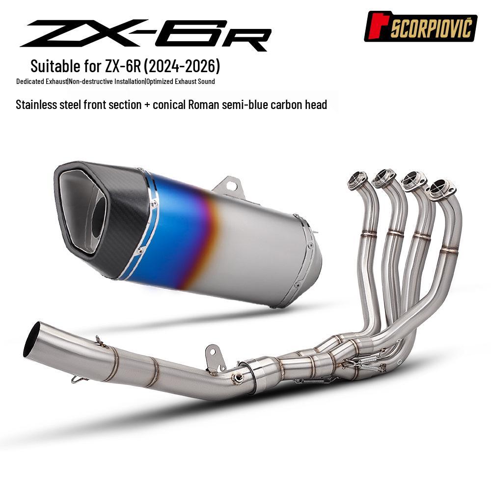Motorcycle ZX6R Stainless Steel Exhaust Pipe & Muffler Kit (2024-2026)