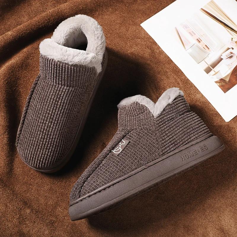 Shoes for Men Snow Loafers Warm Add Velvet Casual Shoes Ankle Boots Wear-resistant Non-Slip Ventilate Fabric Sports and Leisure