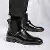 Fashion Male Leather Ankle Boots Leisure Walk Mens Chelsea Boots Business Dress Shoes New Luxury Brand Bota Handmade High Top Men Shoes