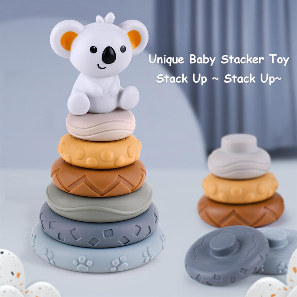 Baby Montessori Sensory Intellectual Development Set Developing Fine Motor Skills  Koala Stacking Tower Learning Toys