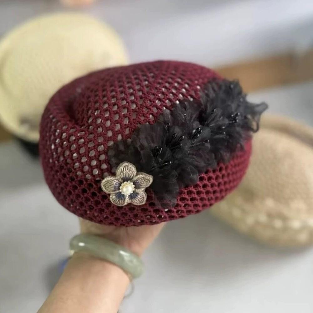 Versatile Beret Hat Hollow-Out Painter Hat Fashion Artist Hat  for Women