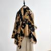 Double-sided Imitation Cashmere Thickened Warm Flower Scarf Women's Air-conditioned Room Travel Neck Shawl