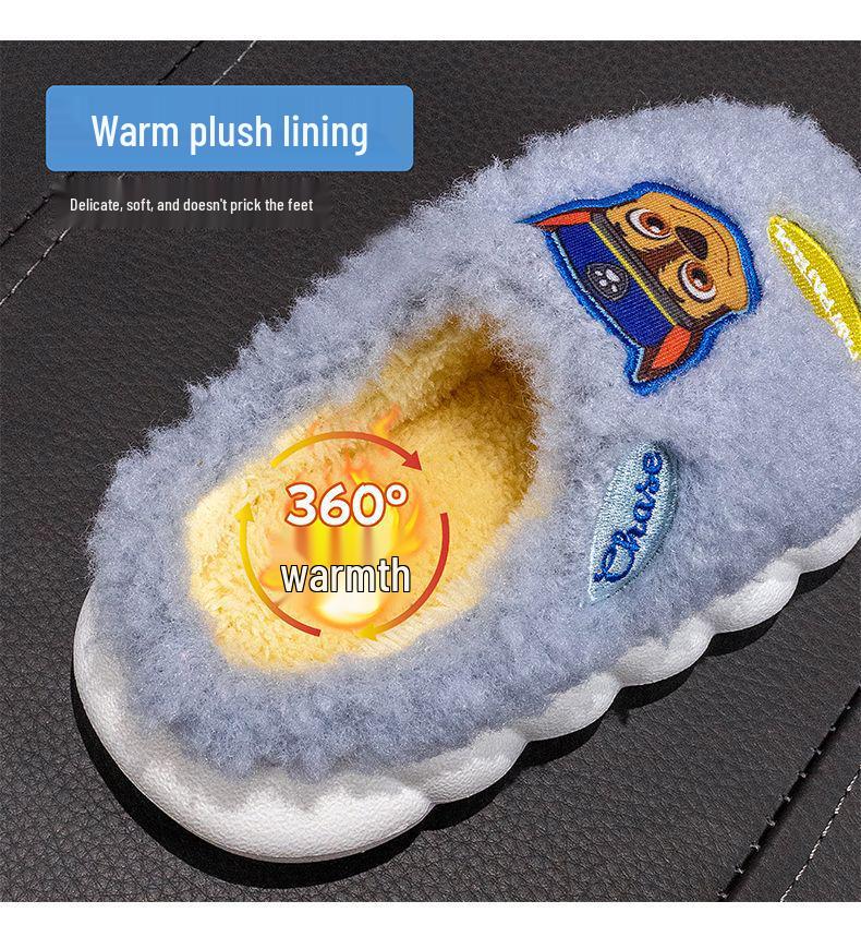 PAW Patrol Kids' Non-Slip Plush Cotton Slippers for Winter