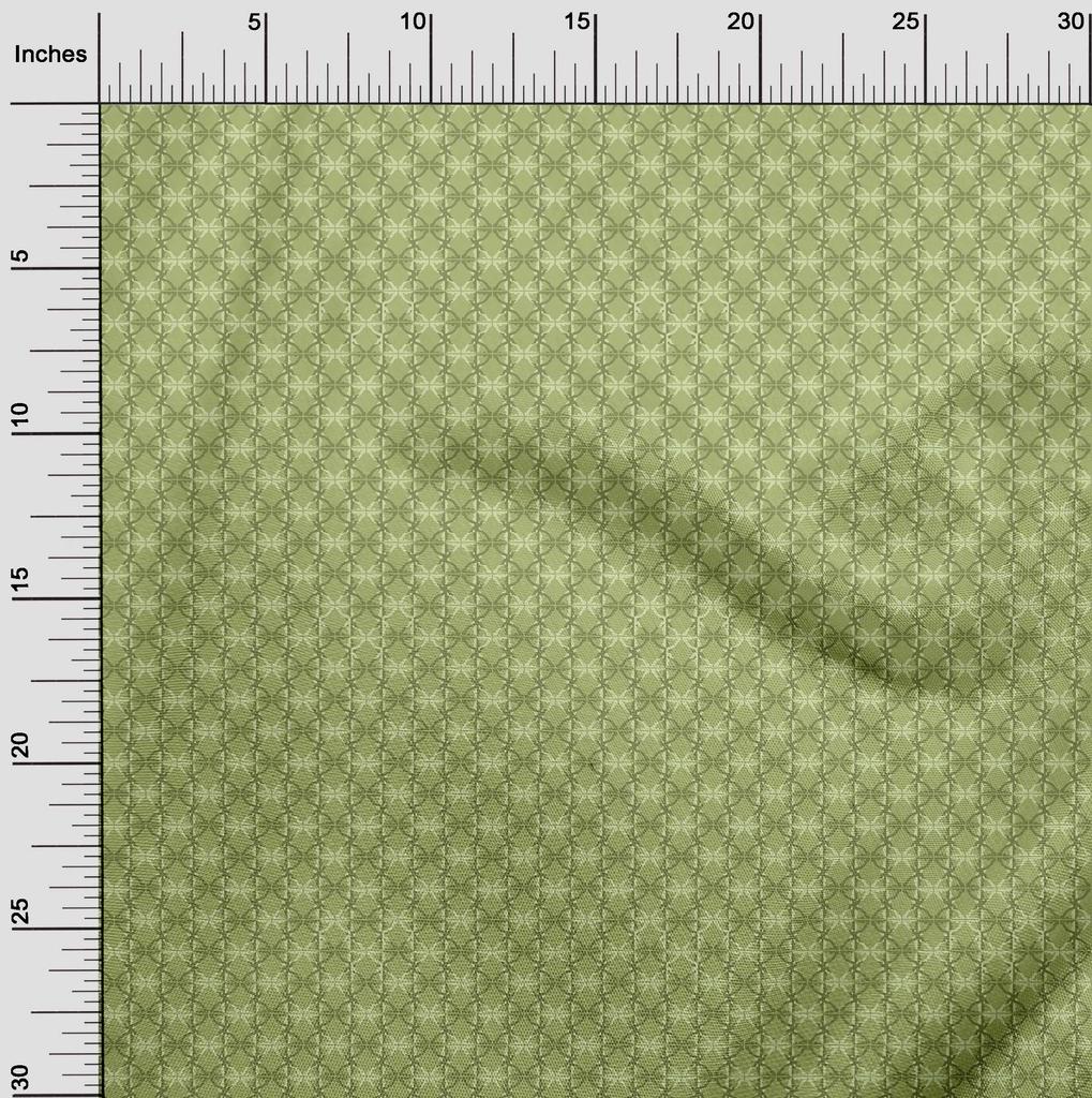 oneOone Cotton Flex Light Green Fabric Watercolor Flower With Leaves Fabric For Sewing Printed Craft Fabric By The Yard 40 Inch