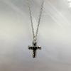 New Gothic Heart Zircon Cross Necklace Black Crystal Punk Y2K Heart Cross Chain Pendant Necklace for Woman Daily Wear
