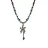 Bohemian Ceramic Beaded Butterfly Necklace Women's Retro Ethnic Style Woven Rope Collarbone Chain Antique Hanfu Accessories