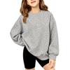 Girls' Fashion Leopard Print Neck Sweatshirt Casual Pullover Top for Everyday Wear