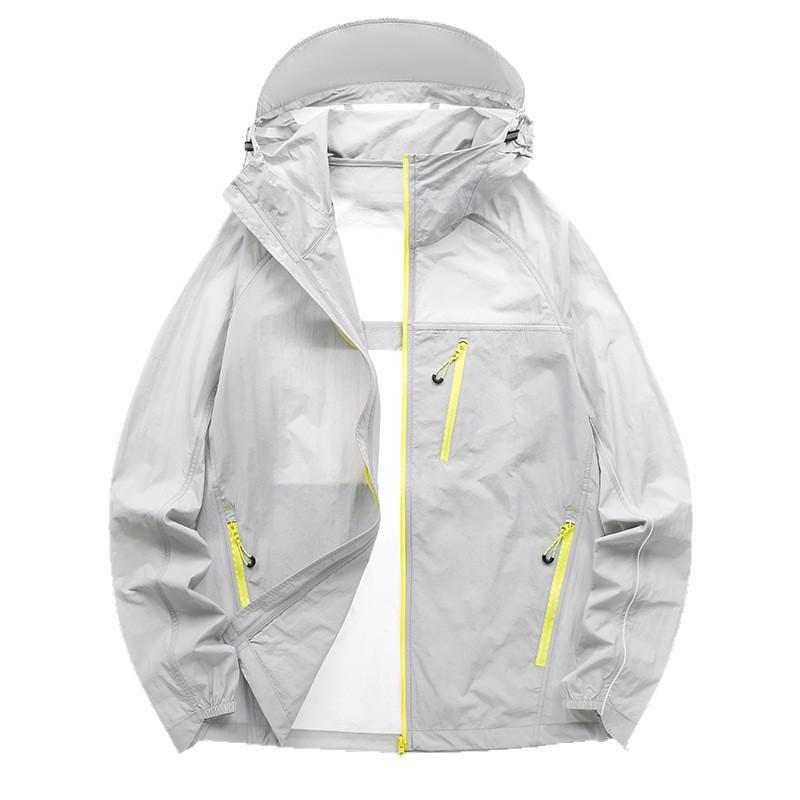 UPF50 Lightweight Hooded Sun Protection Jacket Men Women Outdoor Activities Breathable Windbreaker