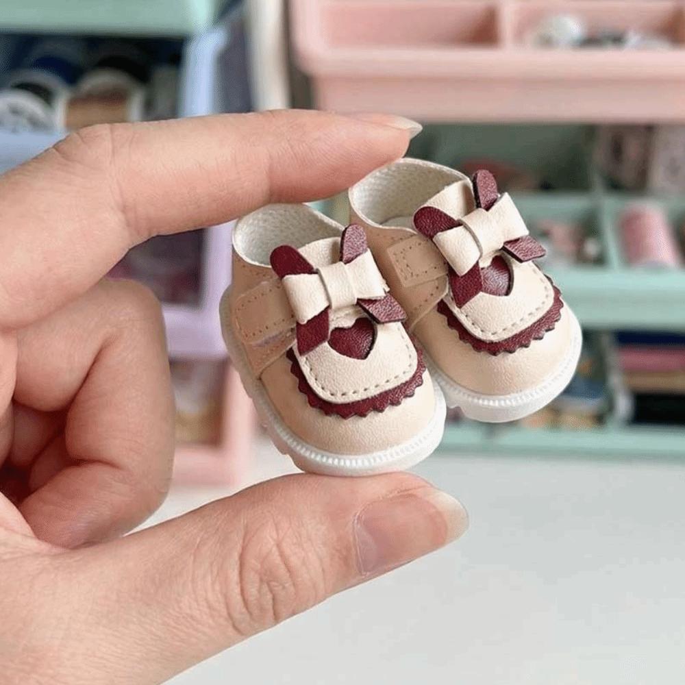 Shoes Doll Mini Doll Leather Boots PU Leather Butterfly Princess Shoes Children Toys