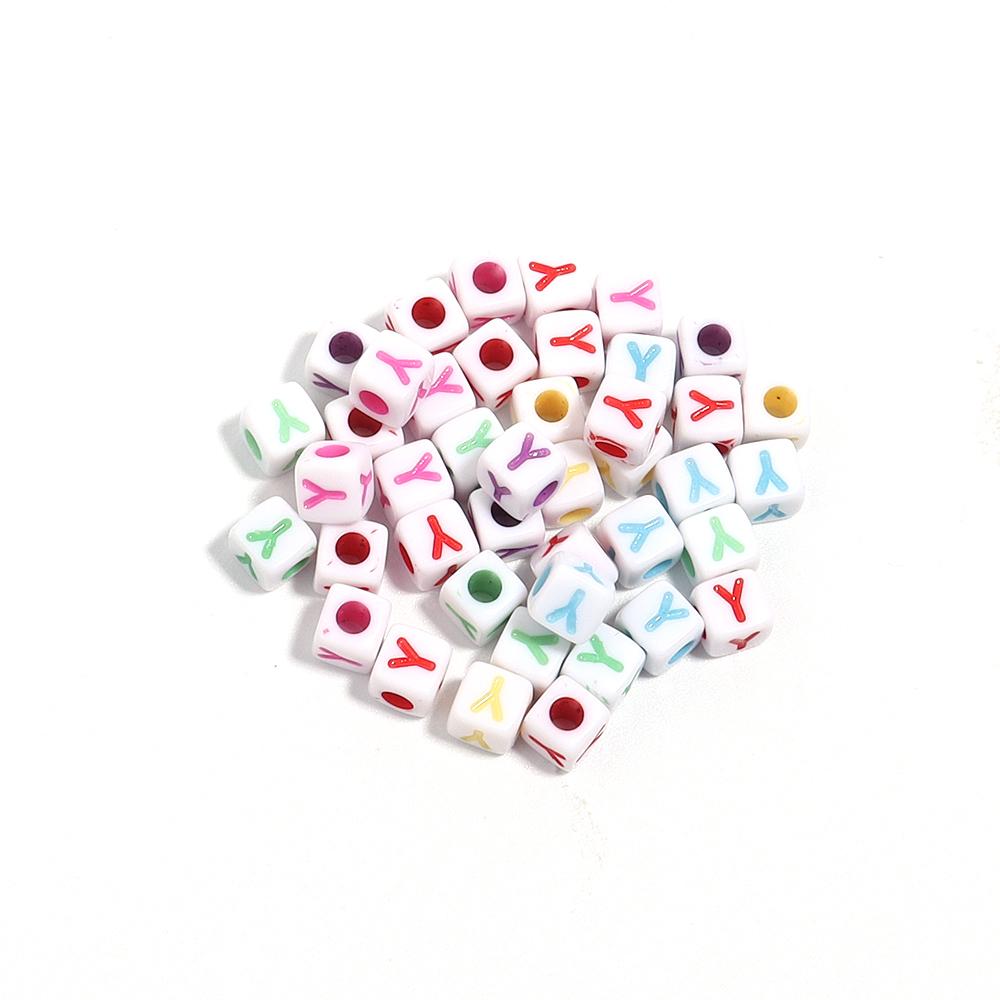 100pcs/lot  A-Z Acrylic Letter Bead Square Loose Spacer Alphabet Beads for DIY Bracelet Necklace Jewelry Making Supplies