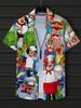 Men'S Short-Sleeve Shirt with a Digital Chef Print, Featuring a Button Design And a Regular Fit. This Stylish And Sporty Casual Shirt Is Perfect for