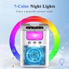 B51C Portable Air Conditioner Quiet Mini Air Cooler Humidifier Tabletop Evaporative Fan,7-Color LED Light For Office For Home