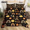 Cute Rainbow Duvet Cover Set Single for Microfiber Cartoon Bedding Set Sun Moon Star Comforter Cover Teens Girls Room Decor