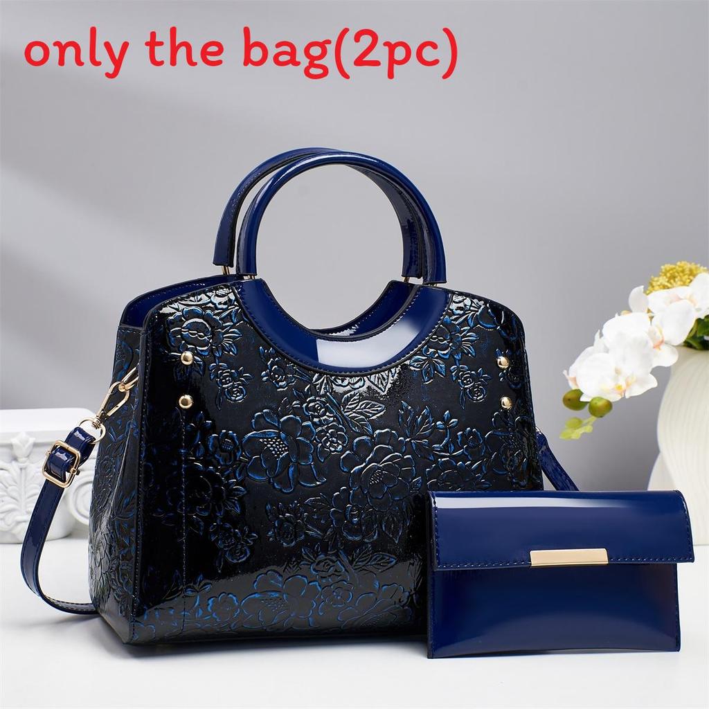 Pu Leather Vintage Motorcycle Bag With Flower Embossed Design For Daily Use