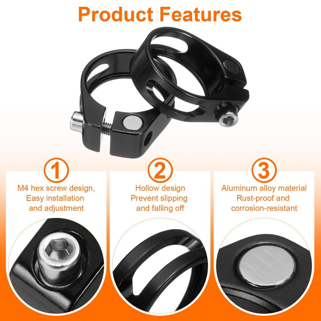 uxcell 31.8mm Bike Seatpost Clamp Clip Aluminum Alloy Bicycle Locking