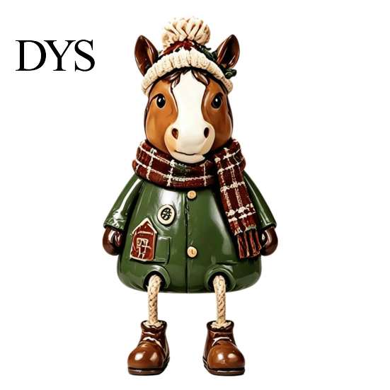 Unique Holiday Gift for Family Christmas Shelf Sitter Figurines, Retro Farm Animal Hanging Leg Decor, Farmhouse Style Decor Ornaments Mantel Tabletop
