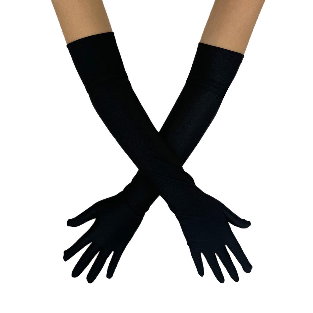 1920s Costume Props Gloves Evening Galas Gloves with Long Length Wedding Bride Gloves Formal Occasion Ceremonial Gloves