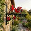 Heavy Duty Metal Hooks for Hanging Plants Red Bird Plant Hanger, Outdoor Wall Hook, Mounted Rust Proof Iron Support Bracket Plants,
