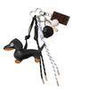 Fashionable Retro Sausage Dog Keyring Fashionable Sturdy PU Jewelry Accessory for Collectors and Trendsetters Use