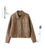 Women's Stylish PU Leather Jacket - Spring/Autumn 2025 Trend with Lapel Design, Short Length, ZH1171.