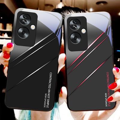Červený gradientní prasklina Pro Oppo A79 5G 58 78 74 60 4G Reno 11F Realme GT 6 11 Note 50 10 C55 X2 Tvrzené sklo Černý kryt na telefon