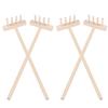 4 Stück Mini Zen-Garten Rechenwerkzeug-Set, Hölzerner Sandrechen, Meditationstisch, Puppenhauszubehör und Sandkasten-Dekoration