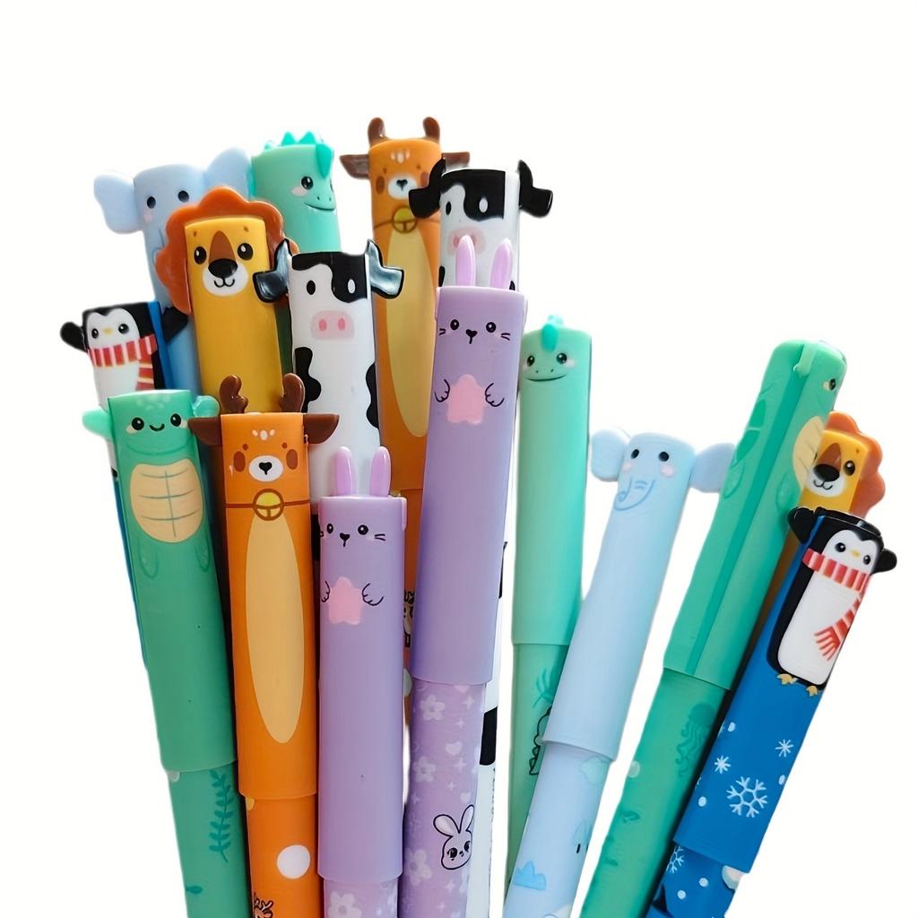 8pcs of erasable cartoon gel pens, for note-taking, marking gel pens, learning color annotation pens, school supplies