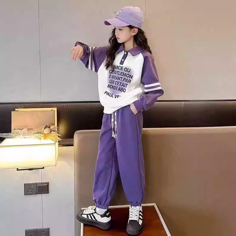 

2025 Кольоровий блок стібок Модний спортивний вуличний стиль Комплект з двох предметів для хлопчиків та дівчаток 140 cm