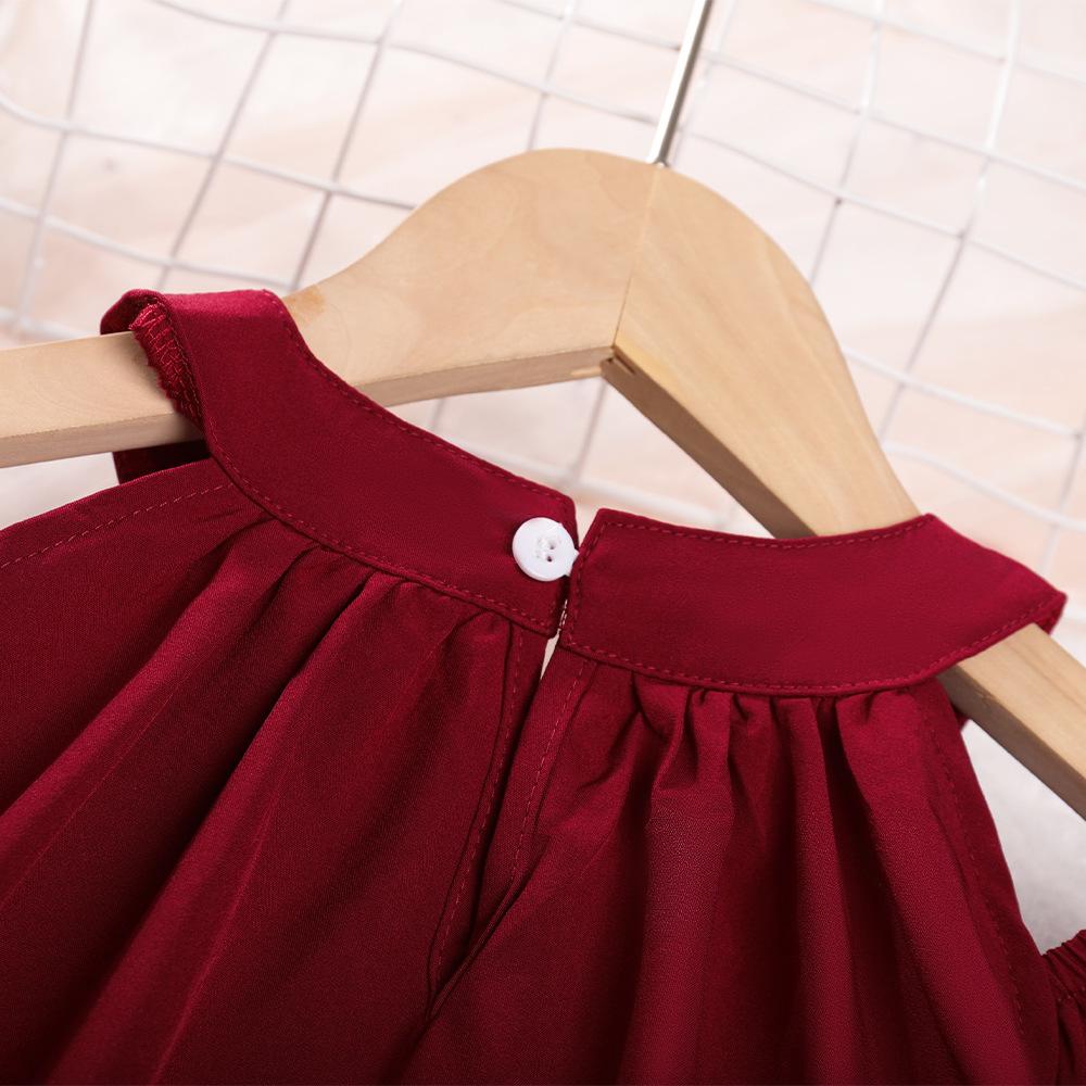 Sommerkleid für Mädchen mit Puffärmeln und Rüschen, stilvolles schulterfreies Midikleid, Koreanische Version