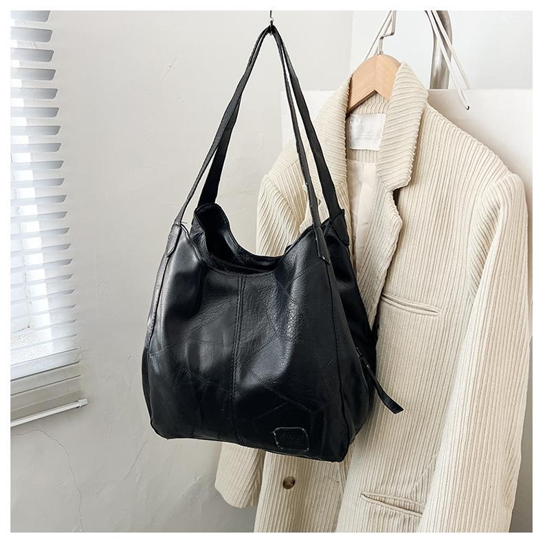 Bag Women's New Trendy Soft Leather Shoulder Bag Large Capacity Versatile Fashion Messenger Bag Korean Version Women's Portable Tote Bag