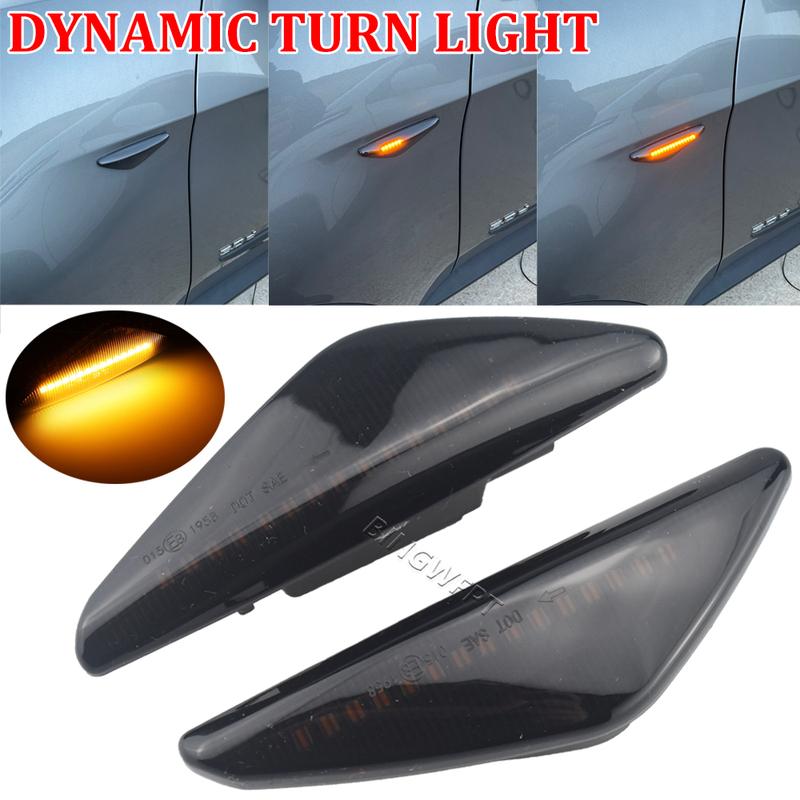 For BMW X5 E70 X6 E71 E72 X3 F25 2008-2014 Sequential Lamp Blinker Dynamic Flowing LED Side Marker Turn Signal Light
