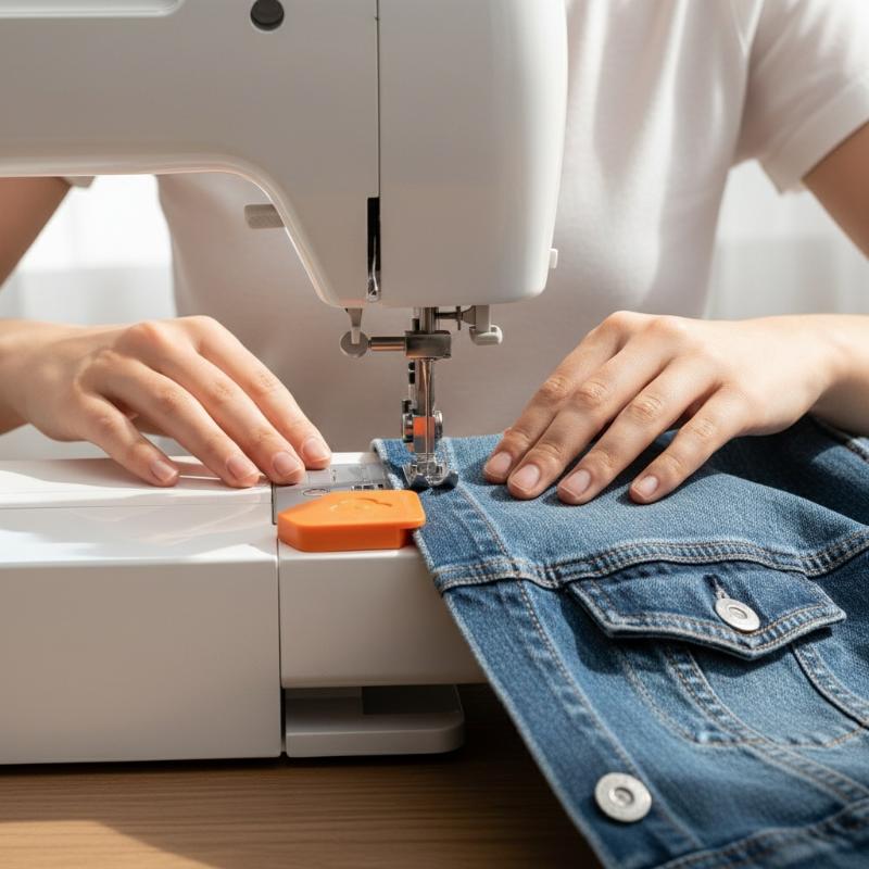 Adjustable Magnetic Sewing Guide–Anti-Slip Ruler&Hemmer Attachment, Strong Grip for Straight Stitches&Even Seams,Multifunctional
