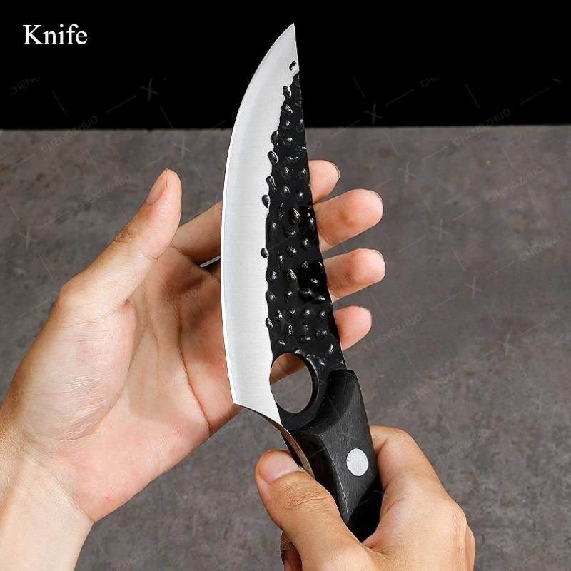 Boning Knife Butcher Cleaver Forged Stainless Steel Household Kitchen Knife Fruit and Vegetable Slicing Knife with Cover