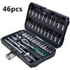 46-piece Cross-border Socket and Screwdriver Set with Small Ratchet Wrench for Household and Auto Repair