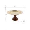 Vintage Metal Solid Wood Base Fruit Bowl Round Gold Storage Tray High Dried Fruit Dessert Plate Home Countertop Decorative Plate