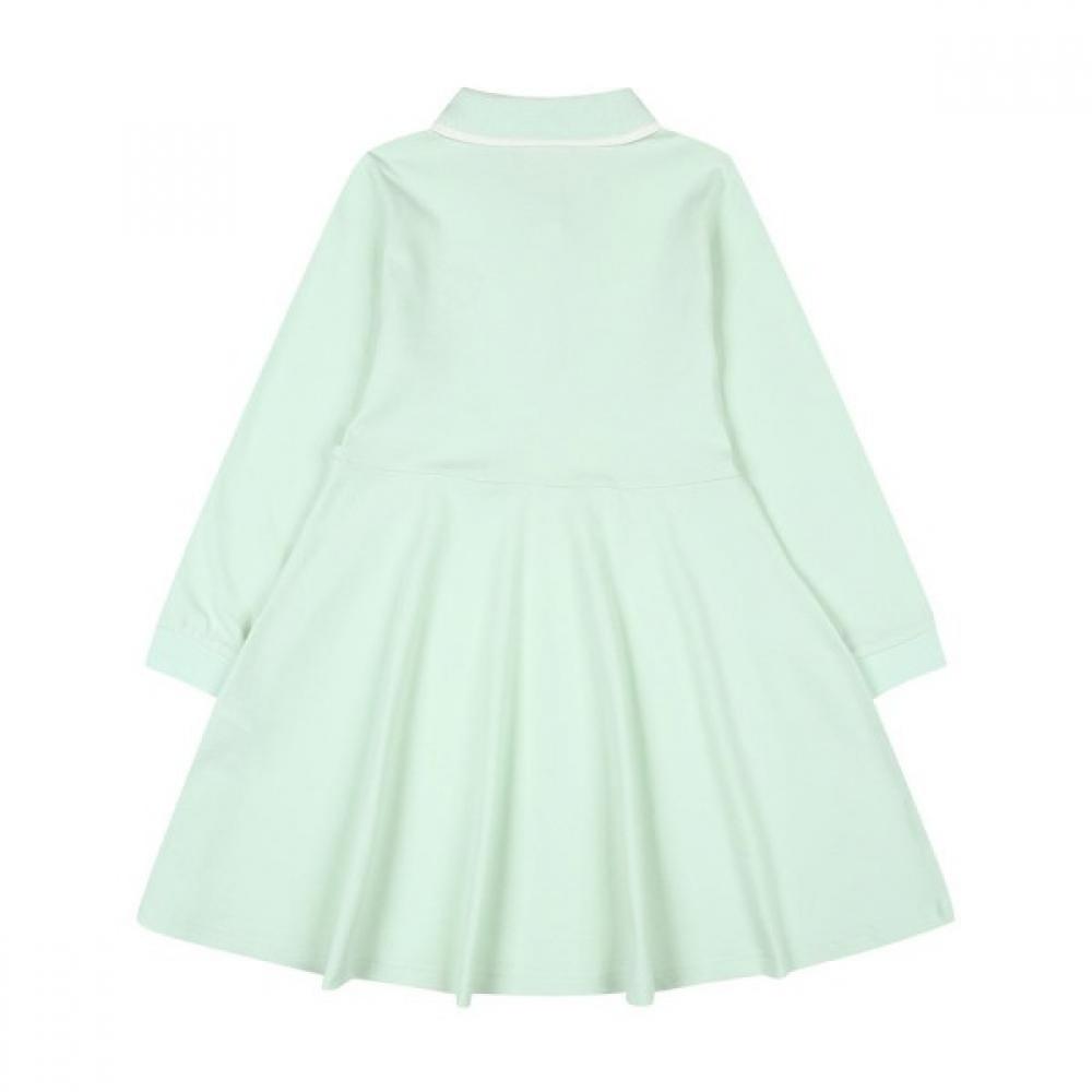 [hedges Kids] Rochie Pique Organică cu Mânecă Lungă Verde Hus02na53m Gn