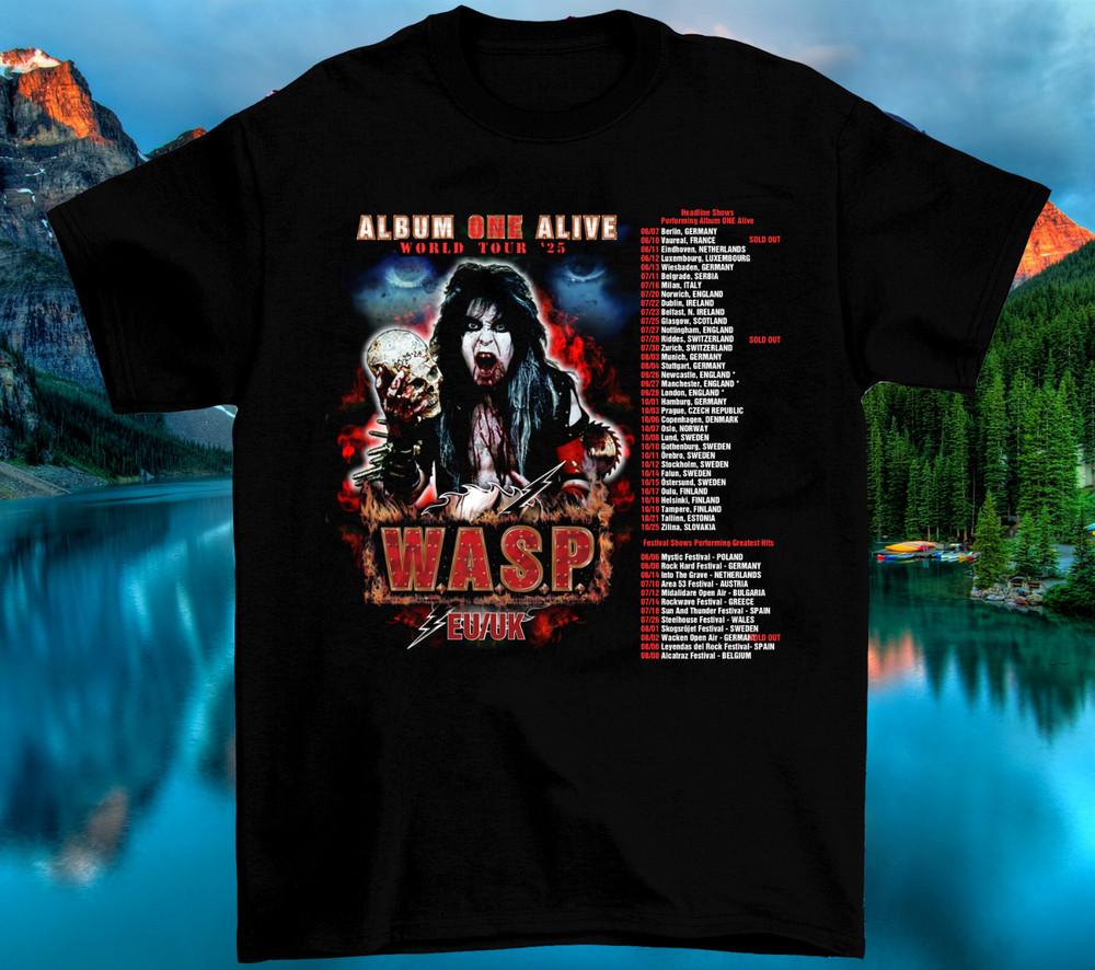 NEW WASP Band Album One Alive 2025 Tour Concert Black All Size Shirt FF50 Unisex T-Shirt S
