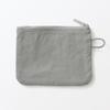 MUJI Wrinkle Nylon Flat Pouch Size S x 10 84475597 - Gray, (approx. 13.6 cm)