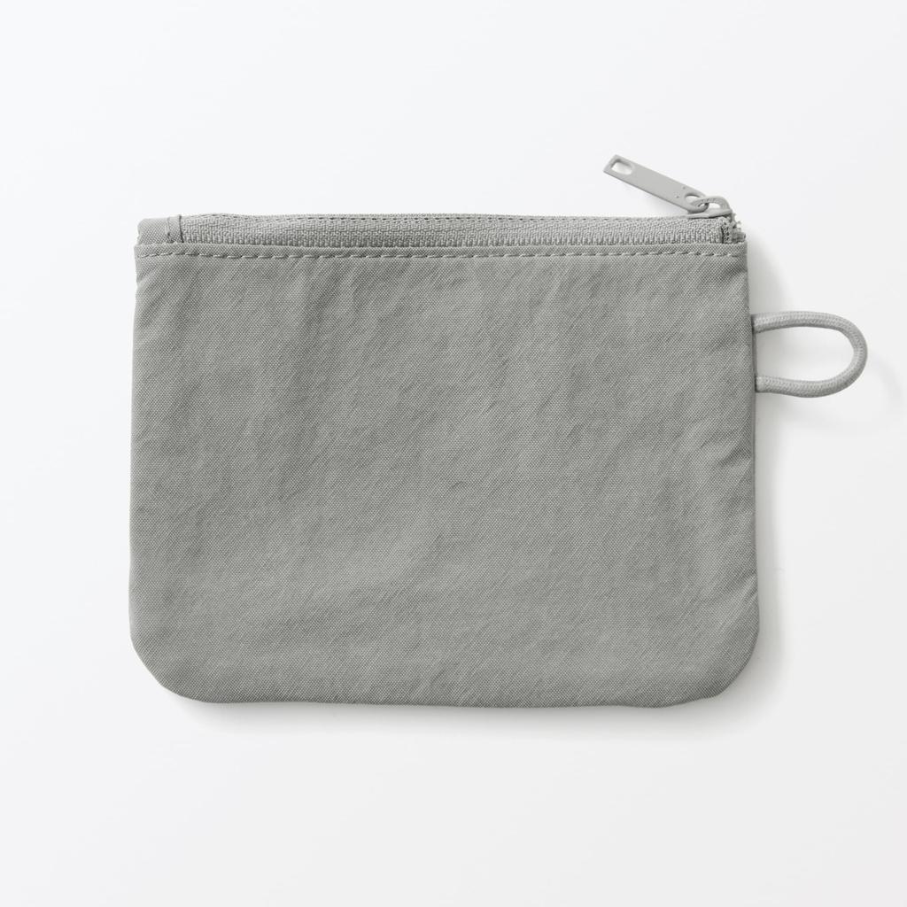 MUJI Wrinkle Nylon Flat Pouch Size S x 10 84475597 - Gray, (approx. 13.6 cm)