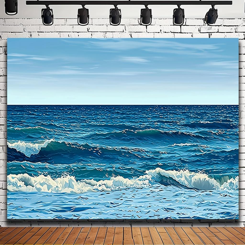 1Pcs Ocean Waves Blue Sky Tropical Beach Decoration Background Summer Backdrop Decorations For Photo Studio Photo Booth Party