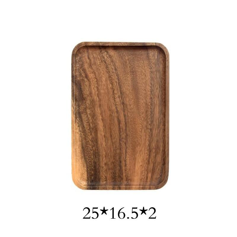 Wooden Leaf-Shaped Snack and Tea Tray
