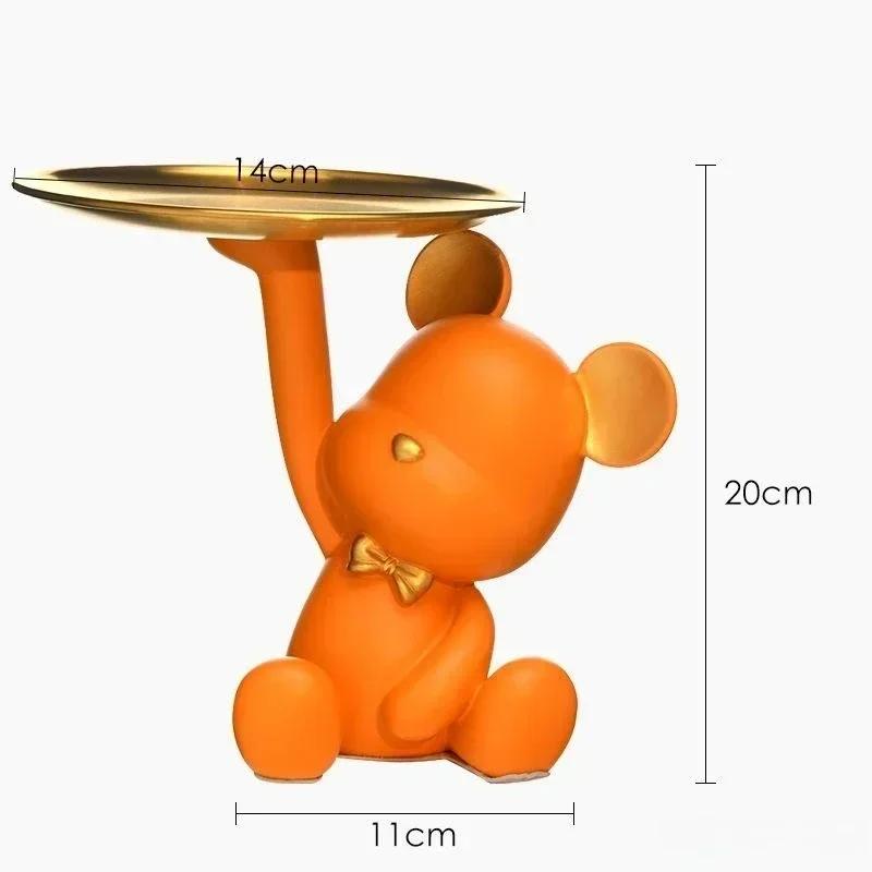 Aesthetic Bear Car Key Tray Violent Bear Storage Holder Mobile Phone Bracket Tray Support Bear Living Room Entryway Decoration
