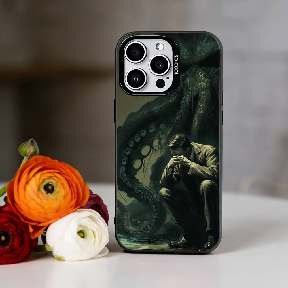 Mythos Art CTHULHU Phone Case For iPhone 17,16,15,14,13,12,11 Plus,Pro Max,XS,Colorful Silver Phone case Funda Cover iPhone14Pro
