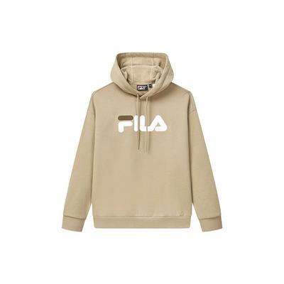Fila Klasyczna Luźna Bluza z Kapturem Casual z Logo Unisex Bluzy Khaki F51U248298F-LK