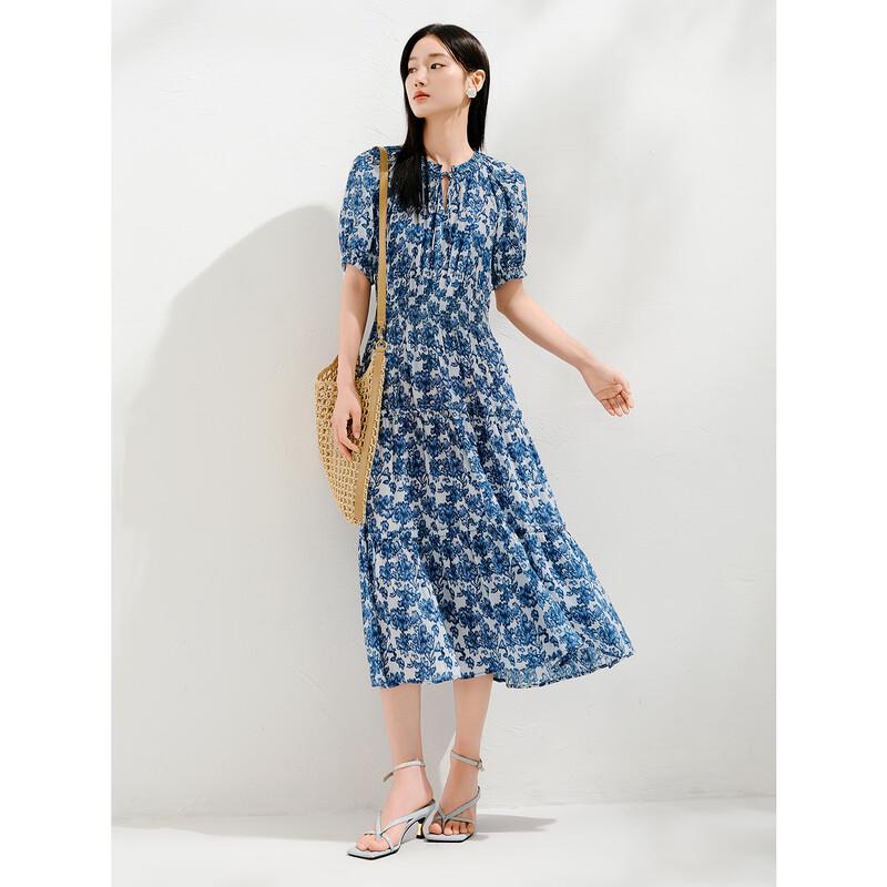 Anna Coco Ethnic Print Pleated Waist Dress