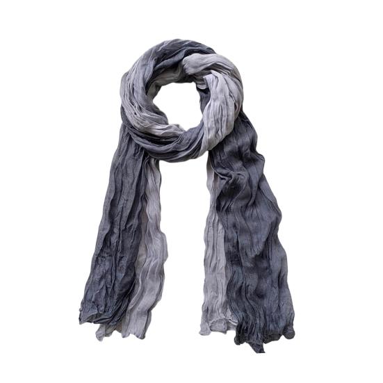 Scarf Shawl Two-Color Gradient Design Pleated Scarf Warm Neck Wrap Cold Weather Neck Warmer Fashion Accessories