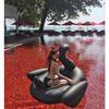 Cool 190cm Black Swan Giant Pool Float Inflatable Circle Swimming Rings Ride-On Inflat Mattress Floating Bed Summer Party Pool