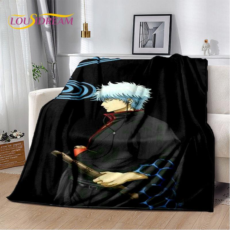 Gintoki Kagura Gintama Anime Soft Plush Blanket,Flannel Blanket Throw Blanket for Living Room Bedroom Bed Sofa Picnic Cover Kids